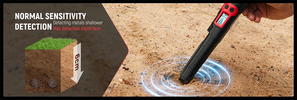 Metal Detector Pinpointer KAIWEETS PREC-POINTER I, 360° Detection, IP68 ...
