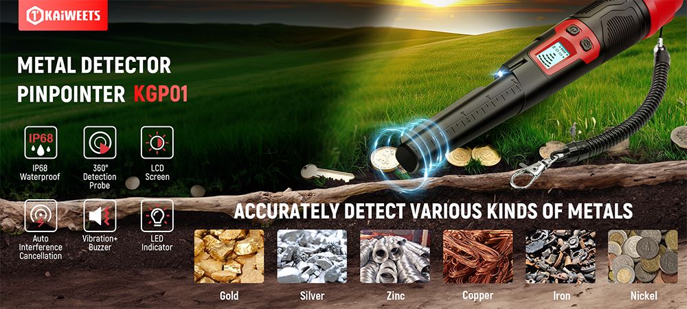 Metal Detector Pinpointer KAIWEETS PREC-POINTER I, 360° Detection, IP68 ...