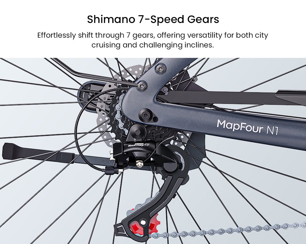 ENGWE MapFour N1 Pro Electric Bike 250W Motor 36V 10Ah Battery 700*42C Spoke Tires 25km/h Max Speed 100km Range Front