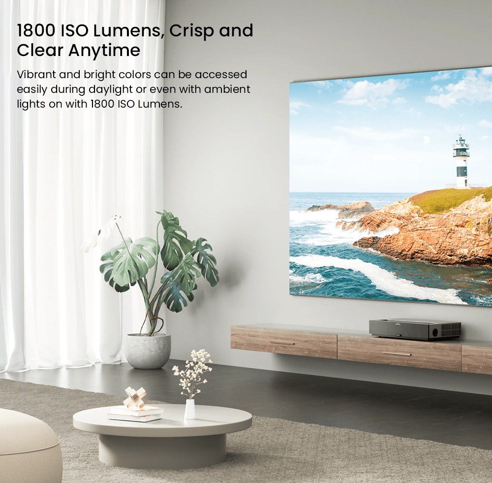 Formovie Theater Ultra Short Throw 4K Laser Projector 1800 ISO Lumens Android TV 11 0 Dolby Vision