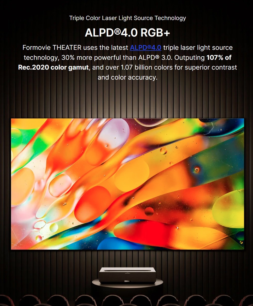 Formovie Theater Ultra Short Throw 4K Laser Projector 1800 ISO Lumens Android TV 11 0 Dolby Vision