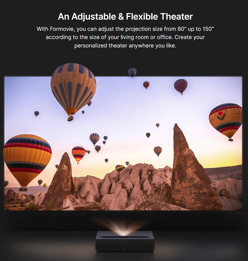Formovie Theater Ultra Short Throw 4K Laser Projector 1800 ISO Lumens Android TV 11 0 Dolby Vision