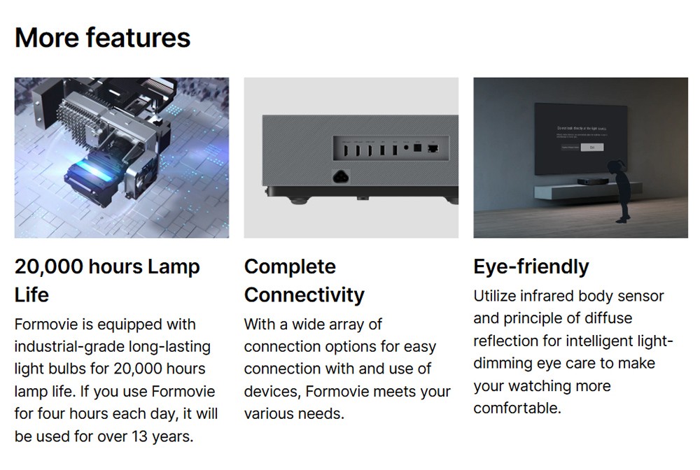 Formovie Theater Ultra Short Throw 4K Laser Projector 1800 ISO Lumens Android TV 11 0 Dolby Vision