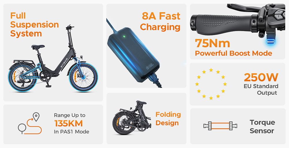 ENGWE L20 3 0 Boost Electric Bike 250W Motor 48V 13 5Ah Battery 20*3 0 inch Tire 135km Max Range Hydraulic Brakes Full Su