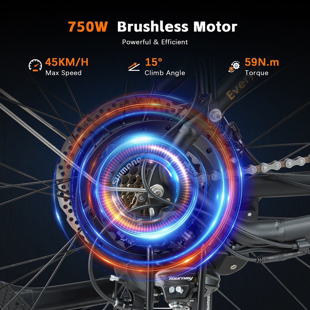 PURE UNICORN U2 Electric Bike 750W Motor 48V 12 8Ah Battery 27 5 inch Tires 45km/h Max Speed 60km Range Mechanical Disc B