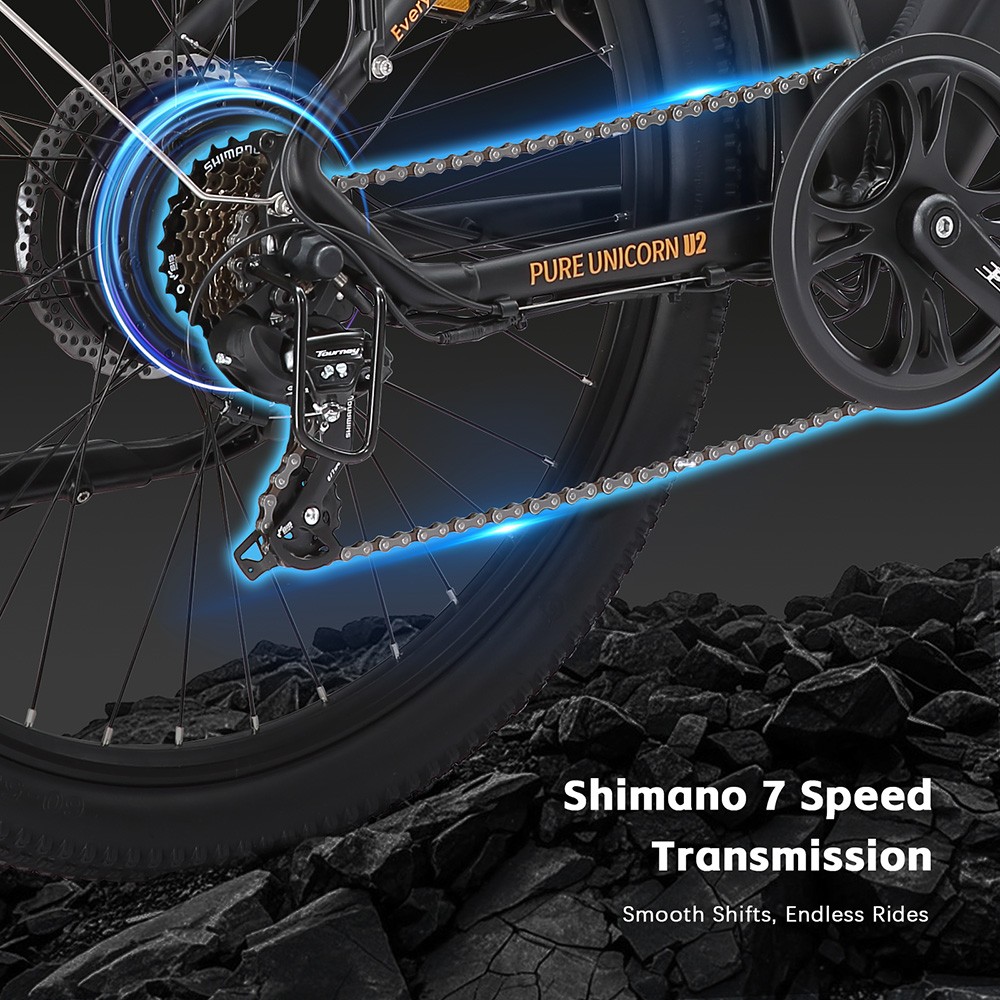 PURE UNICORN U2 Electric Bike 750W Motor 48V 12 8Ah Battery 27 5 inch Tires 45km/h Max Speed 60km Range Mechanical Disc B