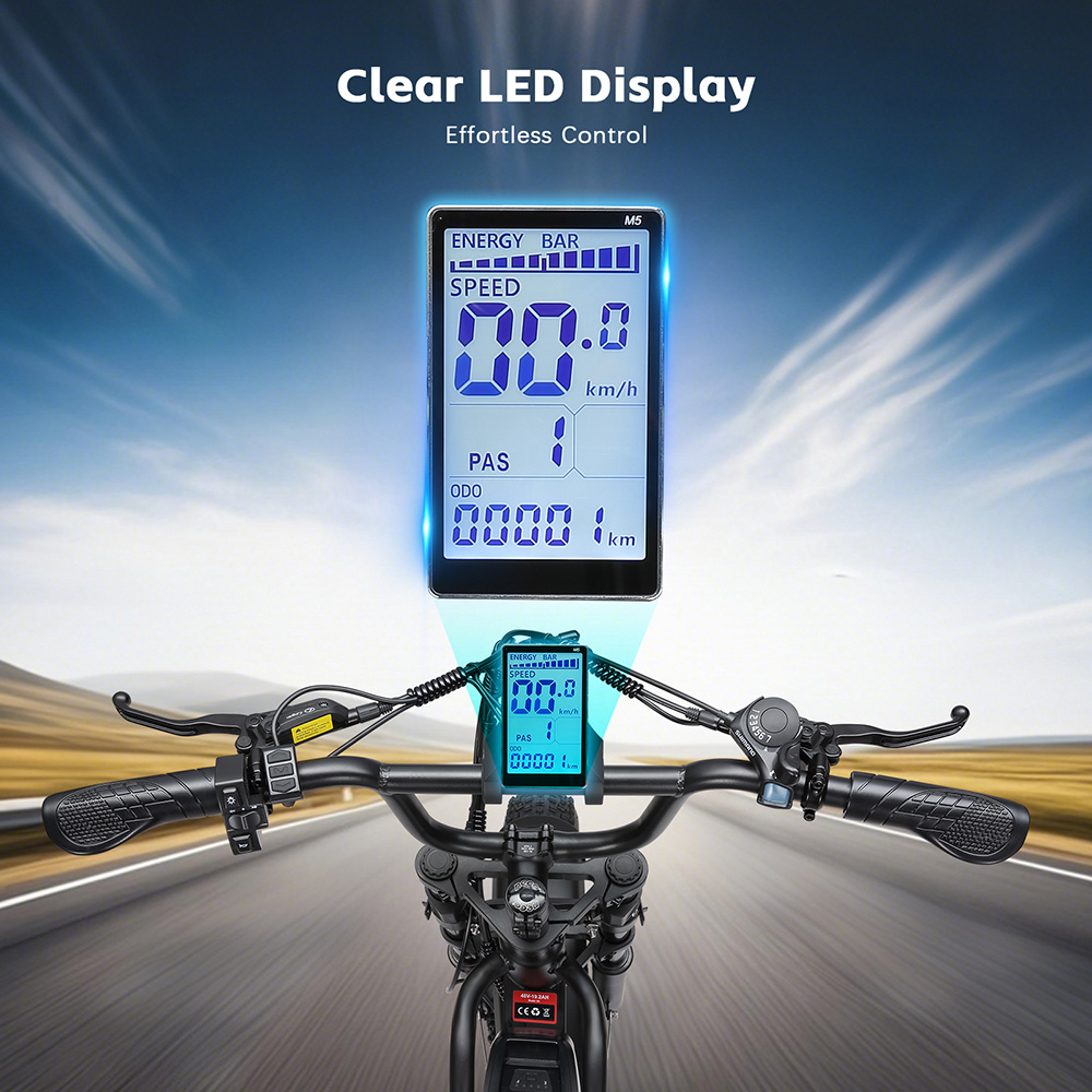 PURE UNICORN U5 Electric Bike 1000W Motor 48V 19 2Ah Battery 20*4 inch Fat Tires 45km/h Max Speed 80km Range Hydraulic Br