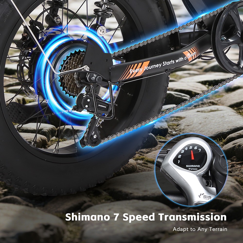 PURE UNICORN U5 Electric Bike 1000W Motor 48V 19 2Ah Battery 20*4 inch Fat Tires 45km/h Max Speed 80km Range Hydraulic Br