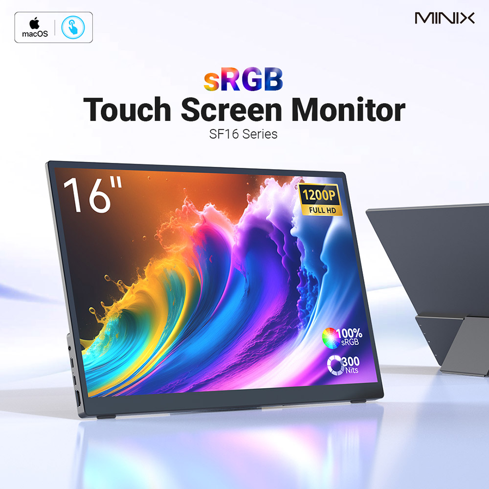 Screen 16 16.5 Inches IPS FHD Portable Monitor with Touch Panel MINIX SF16T, 178 ...