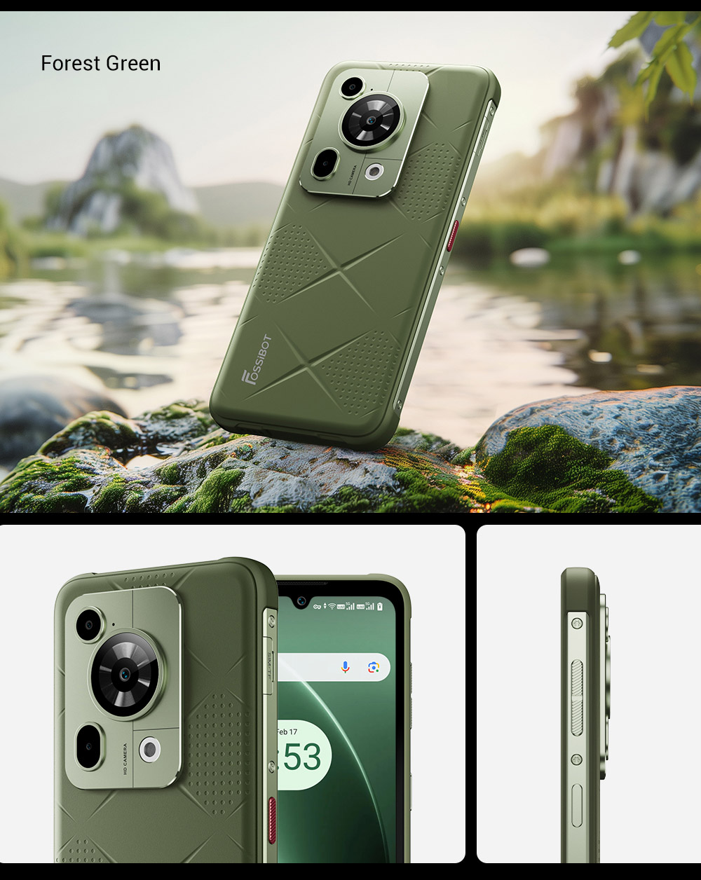 FOSSiBOT F112 Pro 5G Rugged Phone 50MP 5MP Rear Camera 7150mAh Battery 6 88inch HD Screen 8GB RAM 256GB ROM Android 14 I