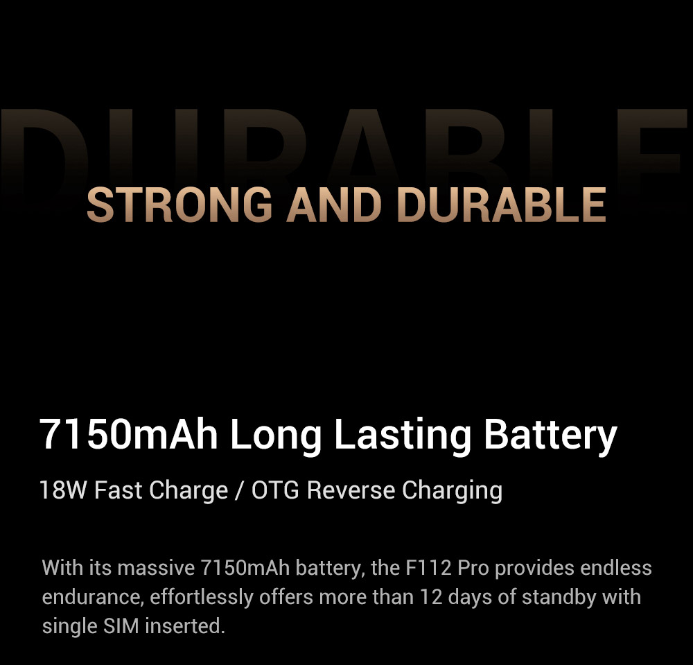 FOSSiBOT F112 Pro 5G Rugged Phone 50MP 5MP Rear Camera 7150mAh Battery 6 88-inch HD Screen 8GB RAM 256GB ROM Android 14