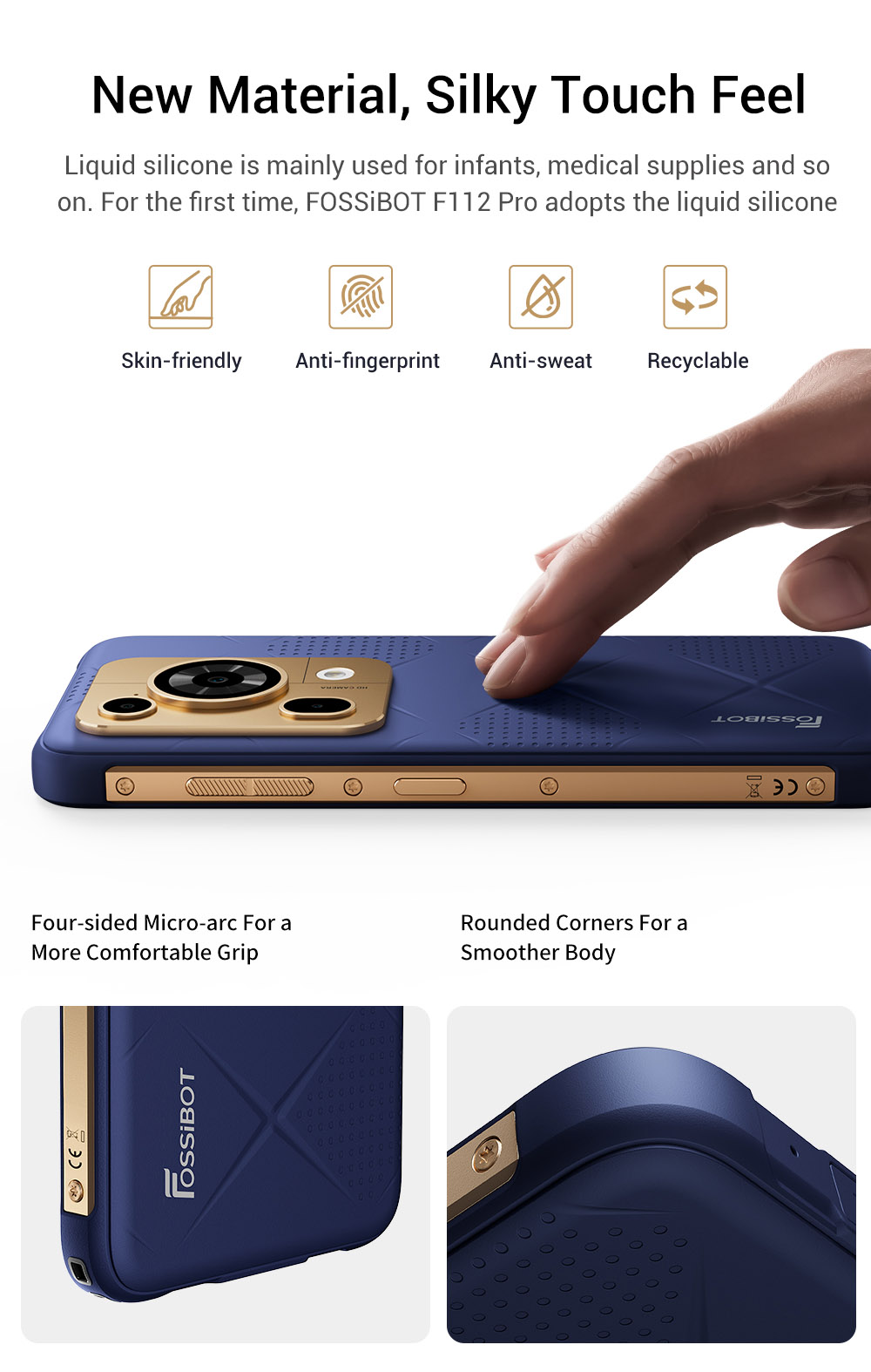 FOSSiBOT F112 Pro 5G Rugged Phone 50MP 5MP Rear Camera 7150mAh Battery 6 88-inch HD Screen 8GB RAM 256GB ROM Android 14