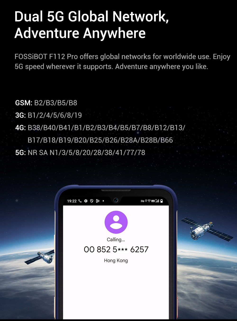 FOSSiBOT F112 Pro 5G Rugged Phone 50MP 5MP Rear Camera 7150mAh Battery 6 88-inch HD Screen 8GB RAM 256GB ROM Android 14