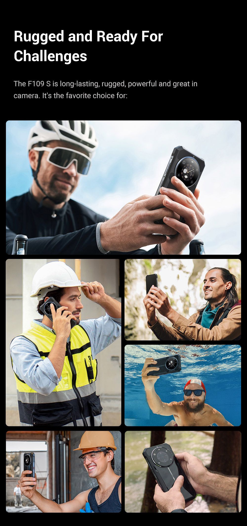 FOSSiBOT F109S Rugged Smartphone Android 15 6 256GB 10600mAh Battery 50MP Camera NFC - EU Plug