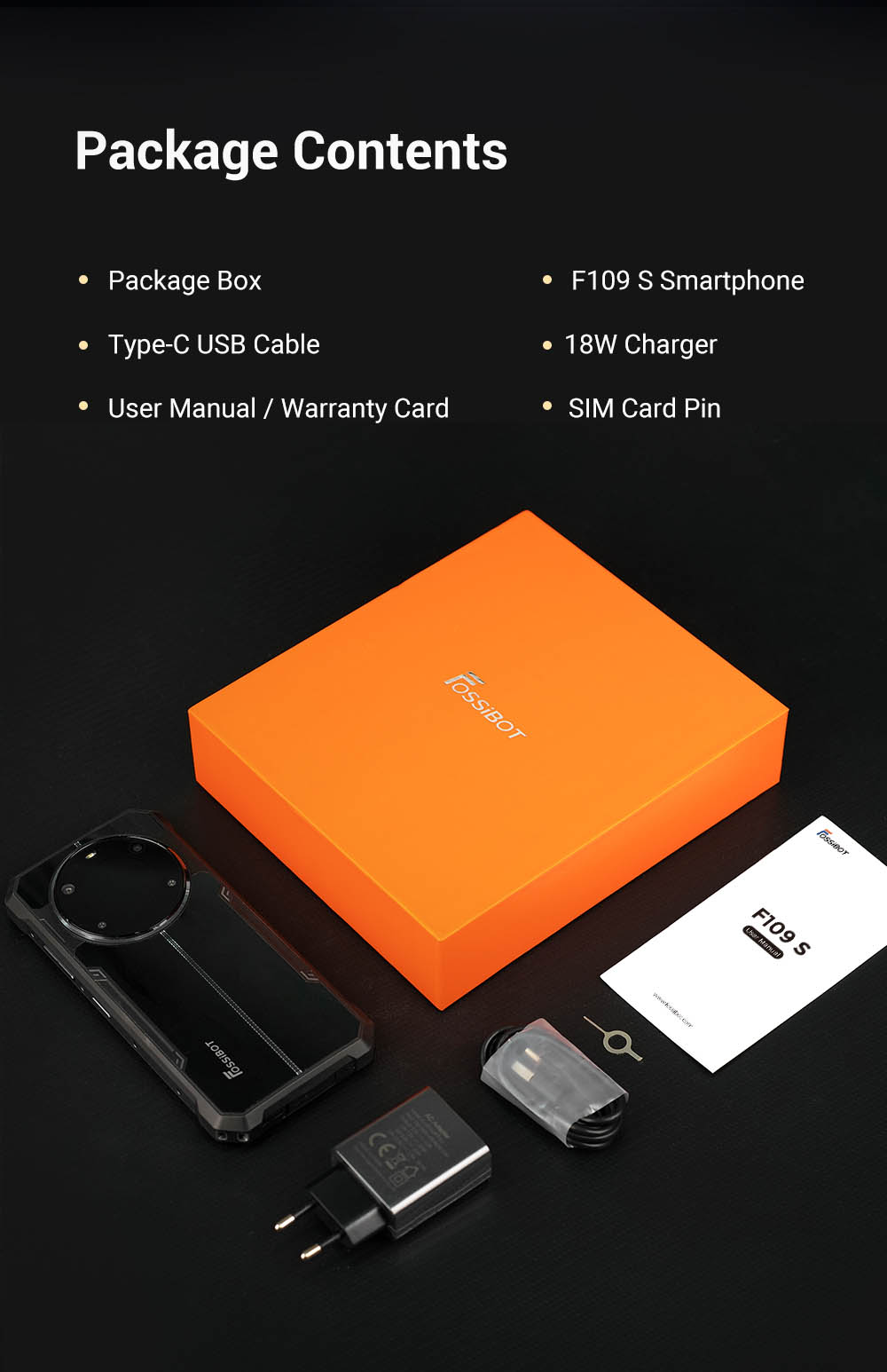 FOSSiBOT F109S Rugged Smartphone Android 15 6 256GB 10600mAh Battery 50MP Camera NFC - EU Plug