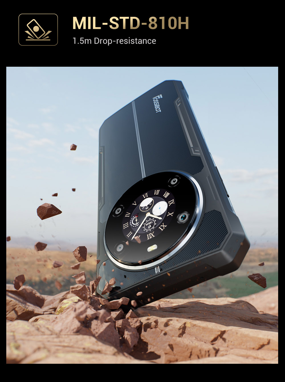 FOSSiBOT F109S Rugged Smartphone Android 15 6 256GB 10600mAh Battery 50MP Camera NFC - EU Plug