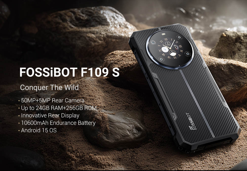 FOSSiBOT F109S Rugged Smartphone Android 15 6 256GB 10600mAh Battery 50MP Camera NFC - EU Plug