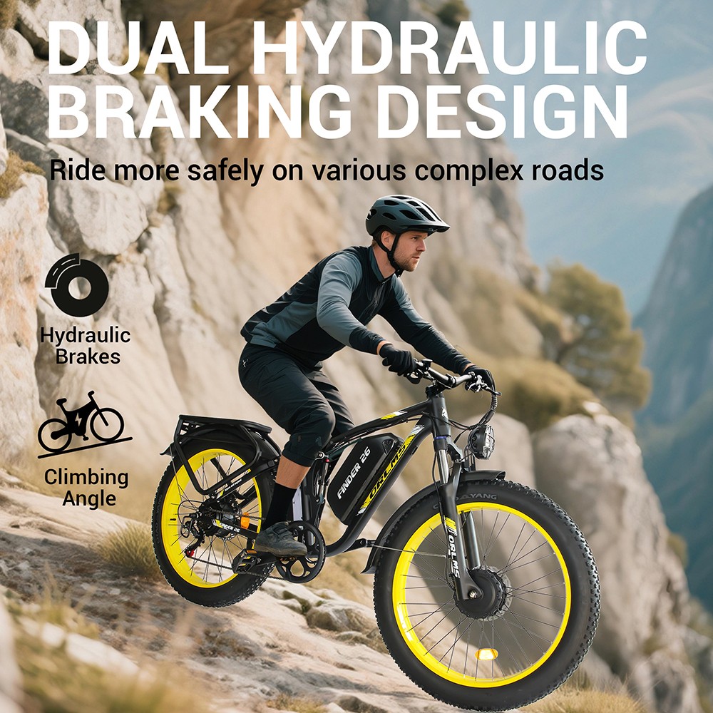 Orlms V3 Electric Bike 1000W*2 Motor 52V 25Ah Battery 26*4 0 inch Tires 26*4 0 inch Tires 60km/h Max Speed 120km Max Rang