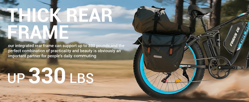 Orlms V3 Electric Bike 1000W*2 Motor 52V 25Ah Battery 26*4 0 inch Tires 26*4 0 inch Tires 60km/h Max Speed 120km Max Rang