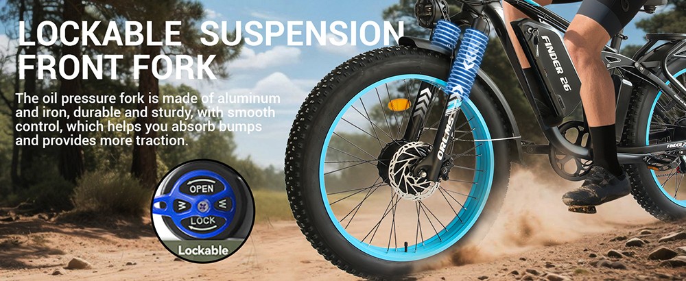 Orlms V3 Electric Bike 1000W*2 Motor 52V 25Ah Battery 26*4 0 inch Tires 26*4 0 inch Tires 60km/h Max Speed 120km Max Rang