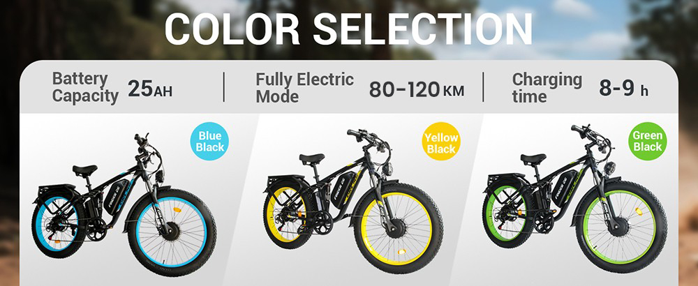 Orlms V3 Electric Bike 1000W*2 Motor 52V 25Ah Battery 26*4 0 inch Tires 26*4 0 inch Tires 60km/h Max Speed 120km Max Rang