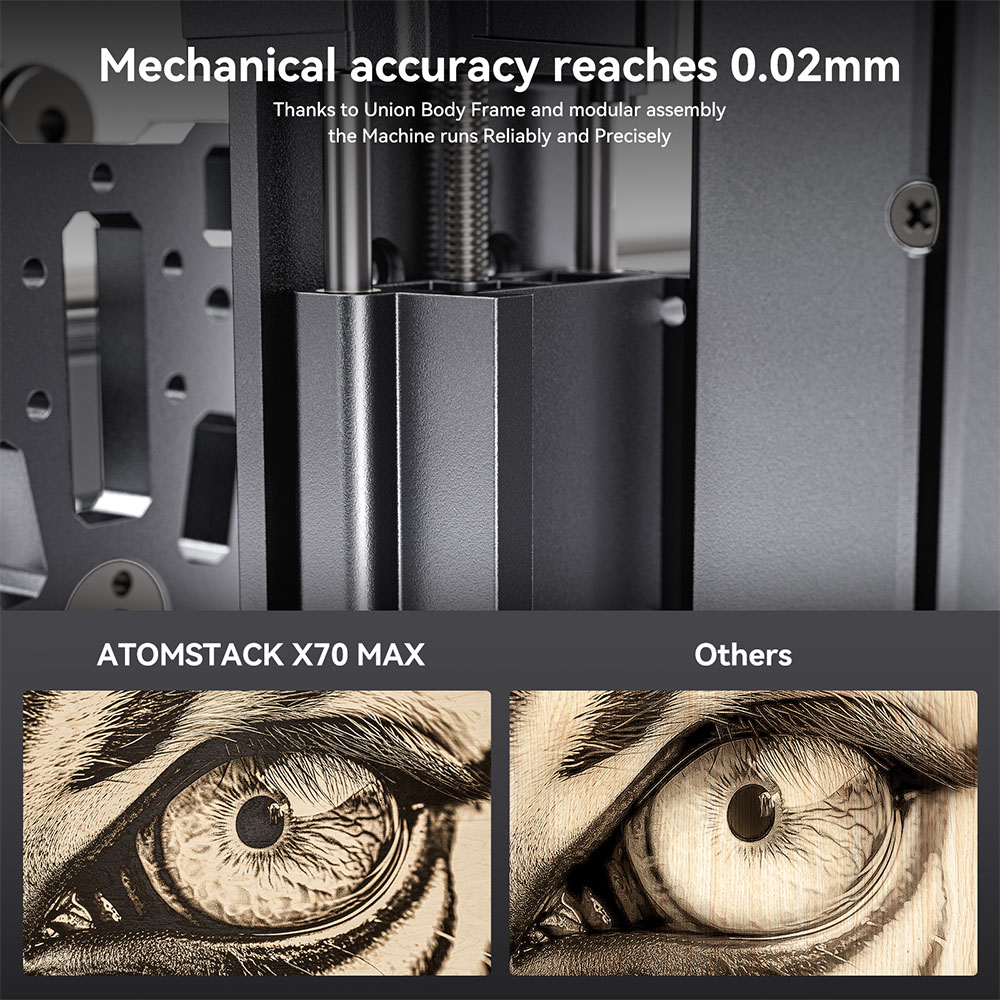 AtomStack X70 Max 70W Laser Engraver 0 02mm Accuracy Auto Focus 800x850mm