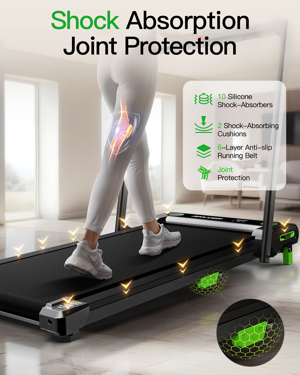 Akluer 480L-B Incline Walking Pad with Foldable Handle  2 5HP Quiet Motor  LED Screen