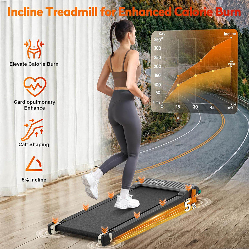 Akluer 520A-A Dual-Sided Treadmill with Shiatsu Foot Massager 2 5HP Quiet Motor 330LBS Max Capacity LED Display