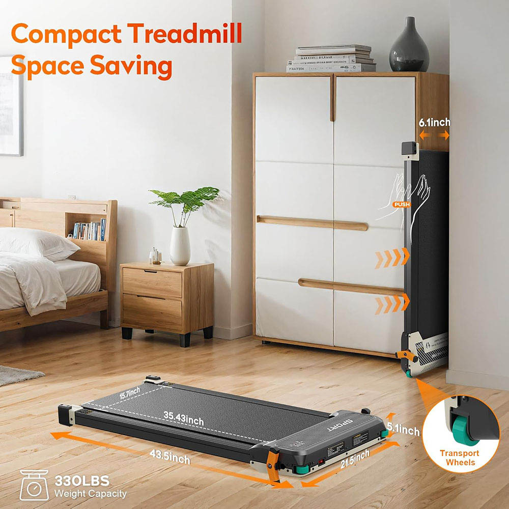 Akluer 520A-A Dual-Sided Treadmill with Shiatsu Foot Massager 2 5HP Quiet Motor 330LBS Max Capacity LED Display
