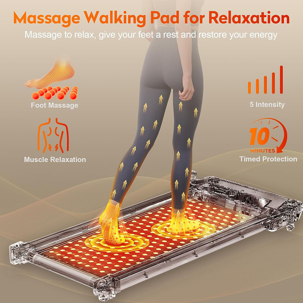 Akluer 520A-A Dual-Sided Treadmill with Shiatsu Foot Massager 2 5HP Quiet Motor 330LBS Max Capacity LED Display