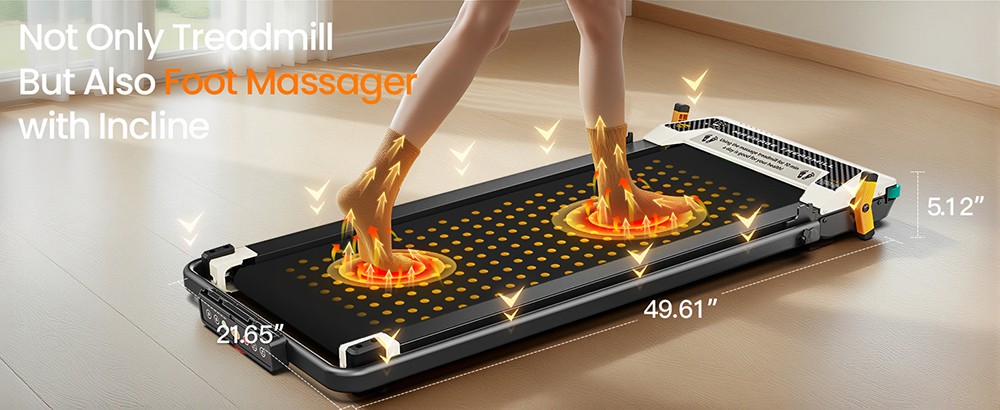 Akluer 520A-B Dual-Sided Walking Pad with Handle 2 5HP Quiet Motor 4MPH Max Speed 150kg Capacity Dual LED Display Manual I