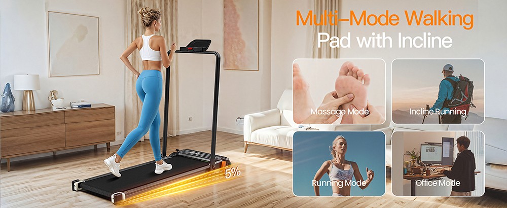 Akluer 520A-B Dual-Sided Walking Pad with Handle 2 5HP Quiet Motor 4MPH Max Speed 150kg Capacity Dual LED Display Manual I