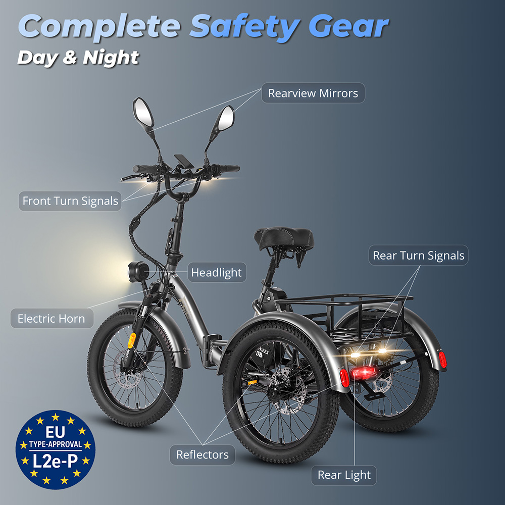 Fafrees F20 Mate Electric Cargo Tricycle EU L1e-B Certified Version 500W Motor 48V 21Ah Battery 20*3 inch Tires 30km/h Max