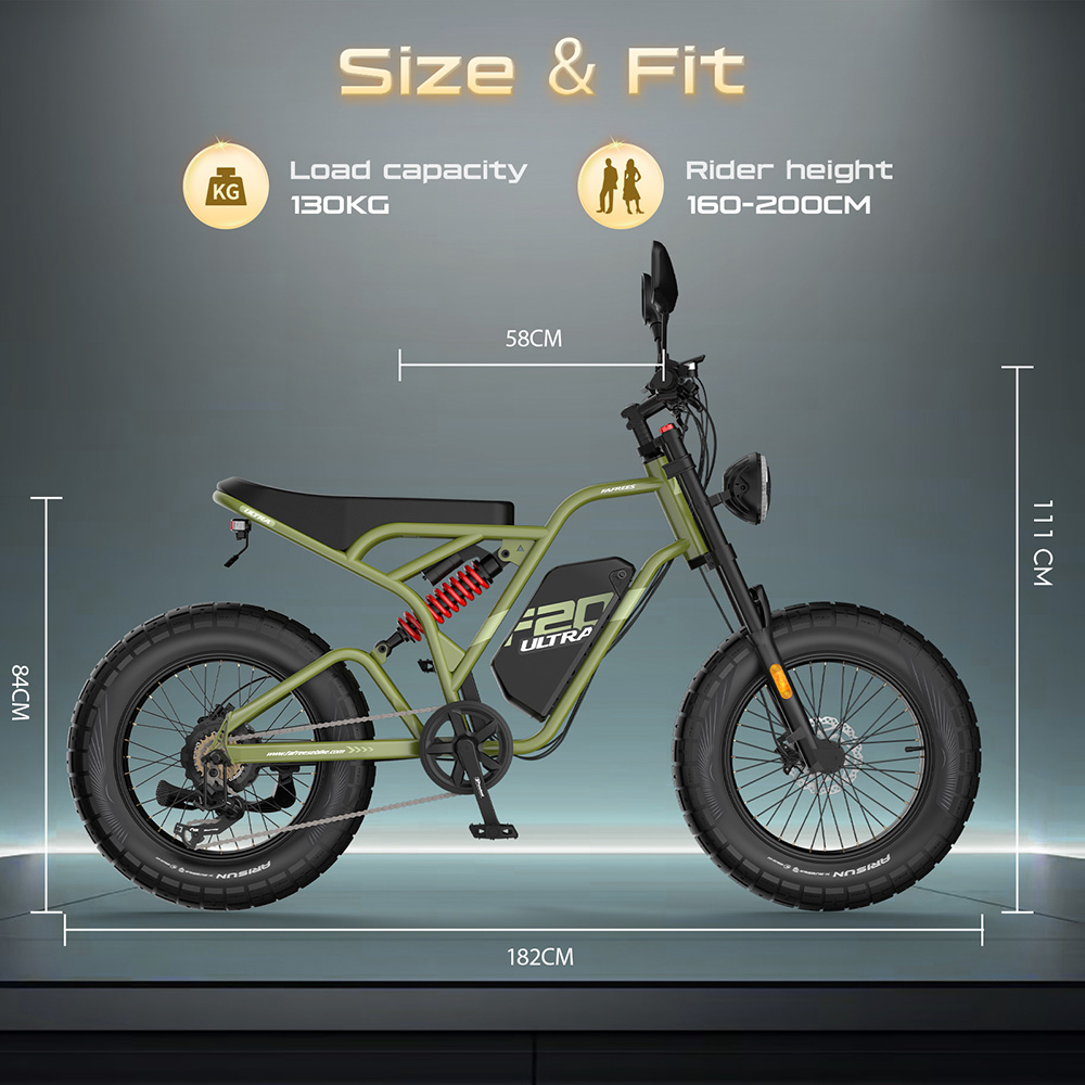 Fafrees F20 Ultra Electric Bike EU L1e-B Certified Version 750W Motor 48V 25Ah Battery 20*5 inch Tires 45km/h Max Speed 14
