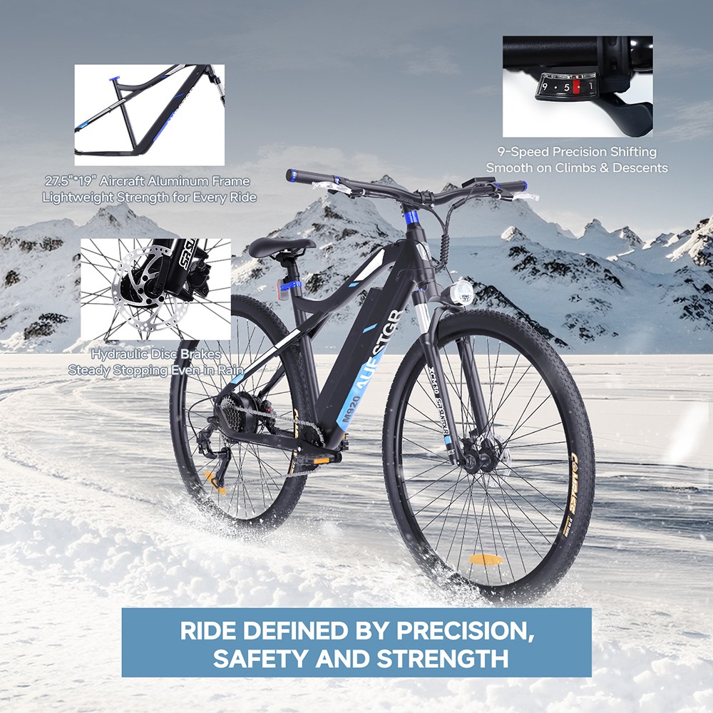 M920 Electric Bike 250W Motor 36V 13Ah Battery 27 5 inch Tires 25km/h Max Speed 60km Range Front