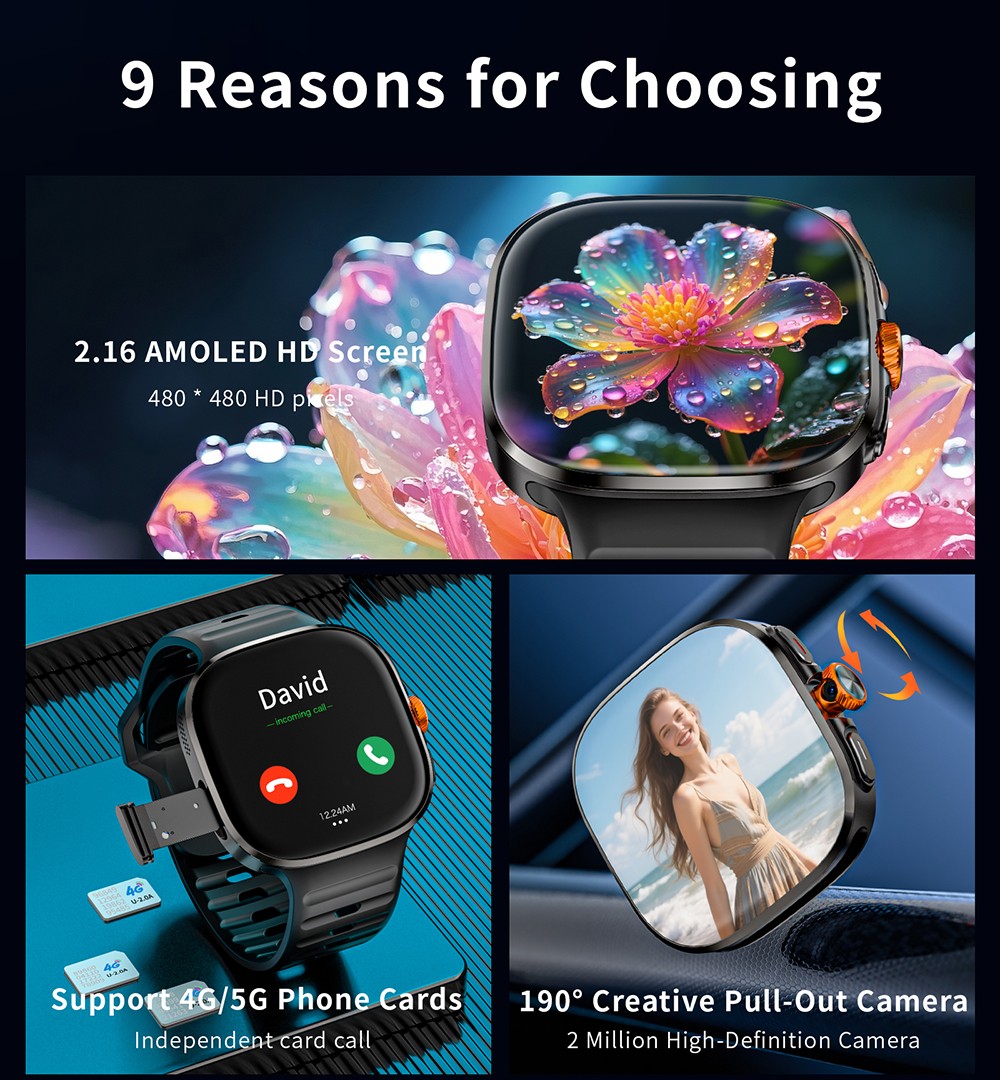 LOKMAT APPLLP 6 MAX Smartwatch 3GB RAM 32GB ROM 2 16 inch AMOLED Screen Supports 4G/5G LTE GPS Positioning