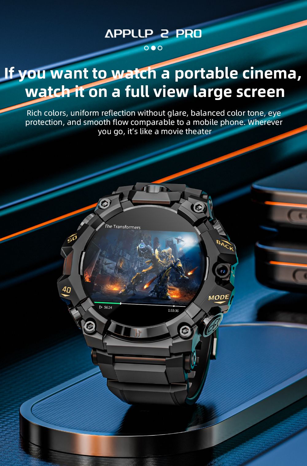 LOKMAT APPLLP 2 Pro Smartwatch 1 508 inch AMOLED Screen Supports 5G LTE Dual Cameras Facial Recognition Health Data Monito