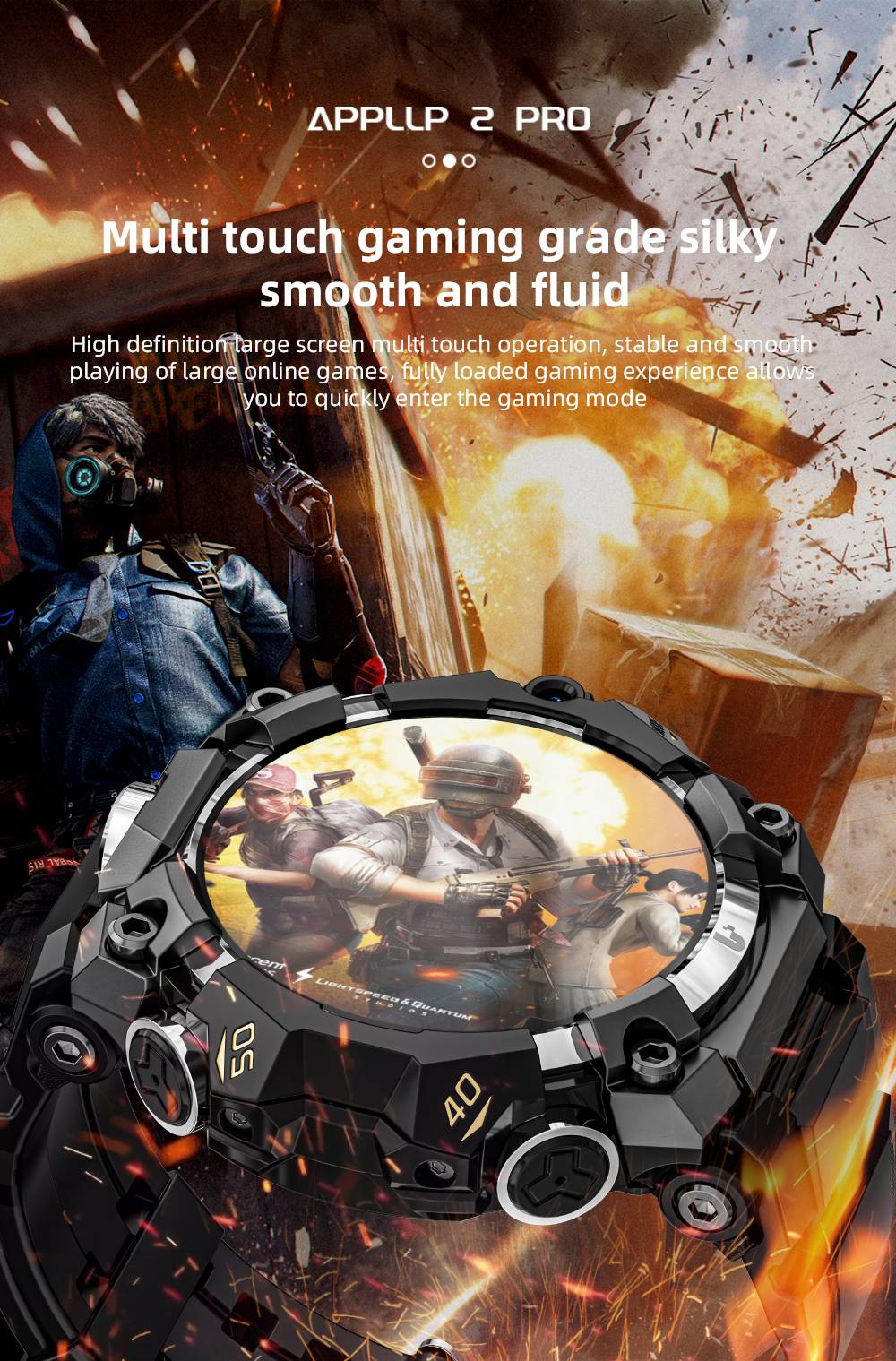 LOKMAT APPLLP 2 Pro Smartwatch 1 508 inch AMOLED Screen Supports 5G LTE Dual Cameras Facial Recognition Health Data Monito