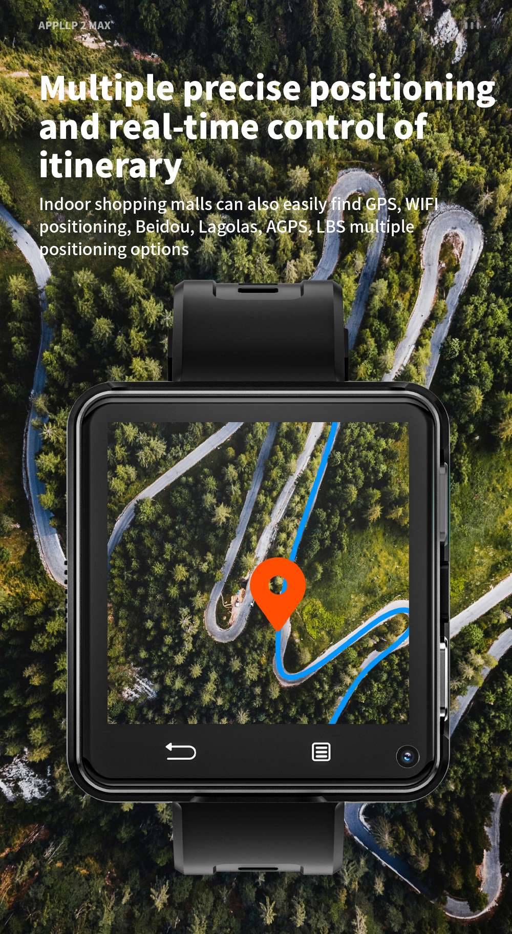 LOKMAT APPLLP 2 MAX Detachable Smartwatch 4GB RAM 64GB ROM 2 64-inch Screen Android 11 Support 4G/5G SIM Bluetooth Connect