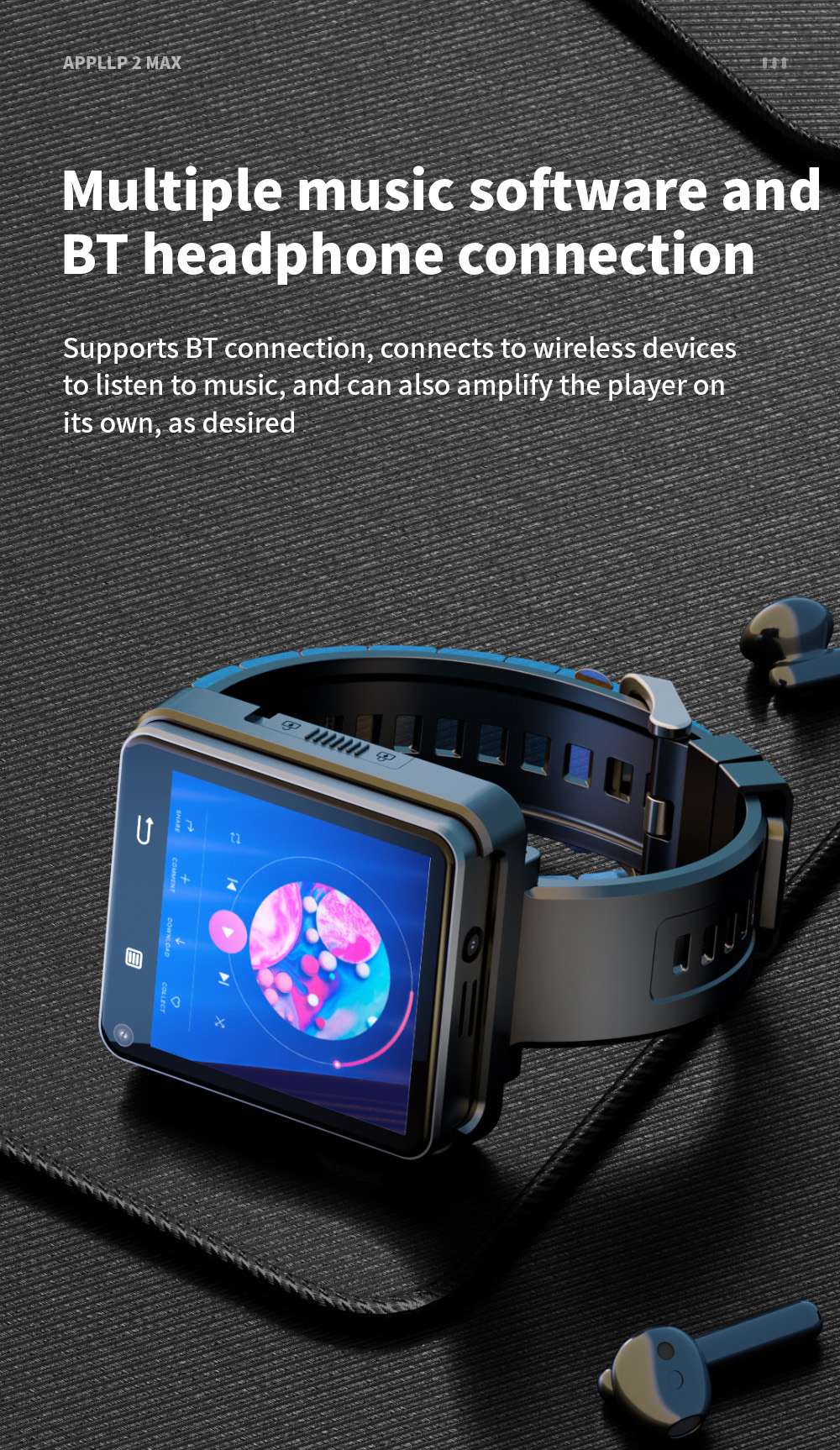 LOKMAT APPLLP 2 MAX Detachable Smartwatch 4GB RAM 64GB ROM 2 64-inch Screen Android 11 Support 4G/5G SIM Bluetooth Connect