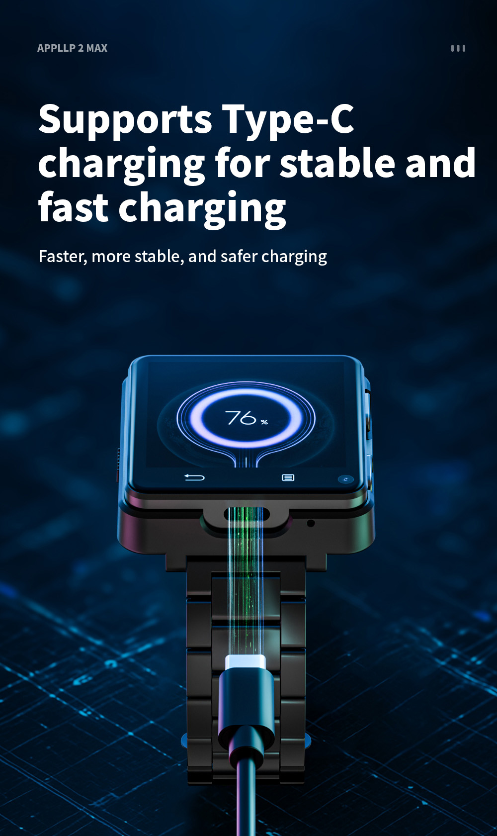 LOKMAT APPLLP 2 MAX Detachable Smartwatch 4GB RAM 64GB ROM 2 64-inch Screen Android 11 Support 4G/5G SIM Bluetooth Connect