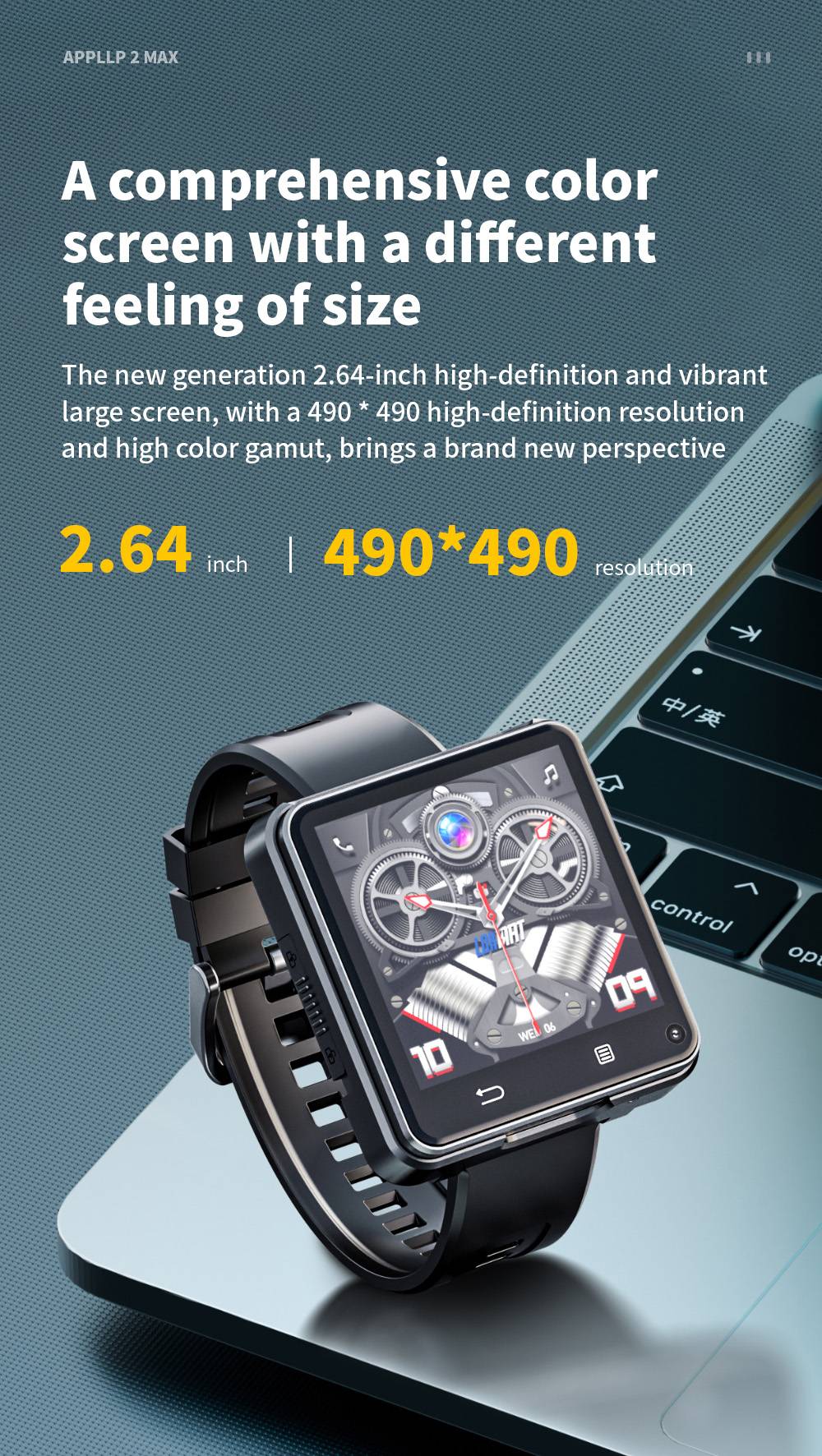 LOKMAT APPLLP 2 MAX Detachable Smartwatch 4GB RAM 64GB ROM 2 64-inch Screen Android 11 Support 4G/5G SIM Bluetooth Connect