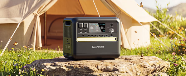 TALLPOWER V2400 Portable Power Station, 2160Wh LiFePo4 Solar Generator, 2400W AC Output, UPS, 13 Outputs